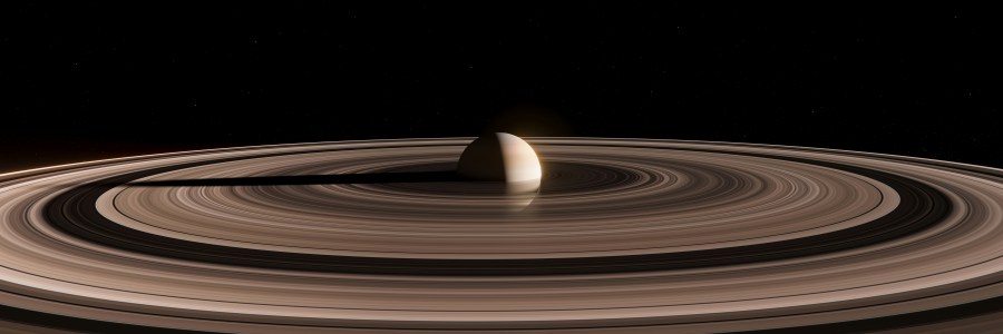 Saturn and it's multicolored rings